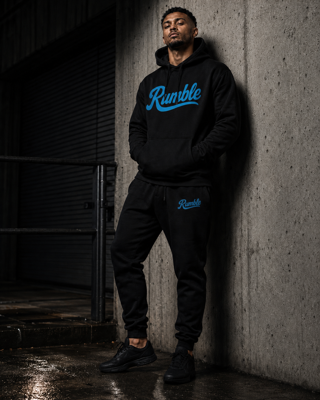 Rumble Signature Logo Joggers – Black & Blue